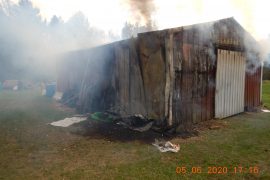 POLE SHED DAMAGED IN FIRE