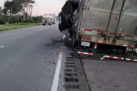 Semi Fire Near Hixton