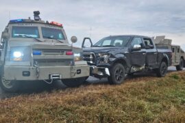 Barron Co. SWAT Team Called , Armored Vehicle Damaged