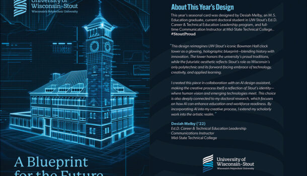 Looking Local: Doctoral Student’s AI-enhanced Artwork Featured on Chancellor’s Seasonal Greeting Card